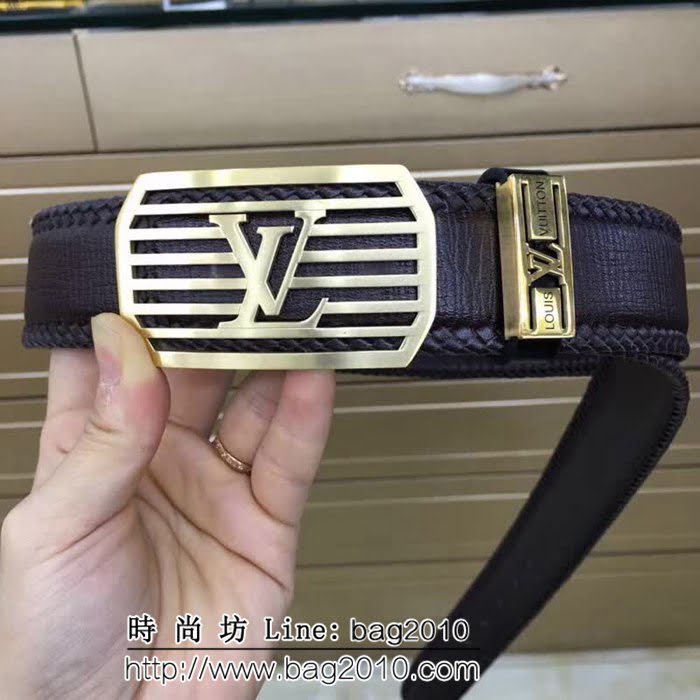 路易威登LV Louis Vuitton 原單義大利進口手工牛皮 海外專櫃新款 高端男士皮帶 LHG1106